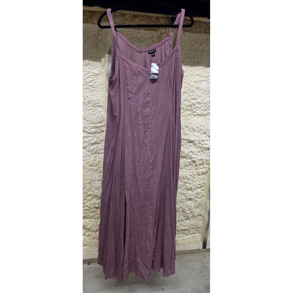 Torrid 2X Maxi Cotton Textured Trapeze Dress Purple Size New NWT